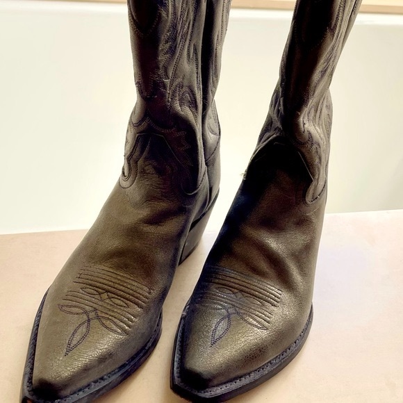 Sonora Western Cowboy Boots Metallic Brown Gold Flame Design, size 7.5 - Picture 4 of 8